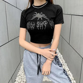 Spider Rhinestone Crop Top